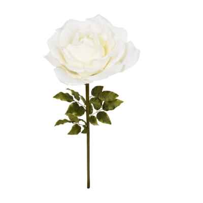 135 x 40CM CREAM MEDIUM OPEN ROSE STEM