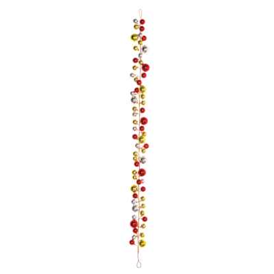 150CM RED/GOLD/SILVER BAUBLE GARLAND X 65