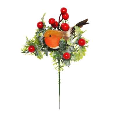 20CM ROBIN BERRY FOLIAGE PICK (I D B P)