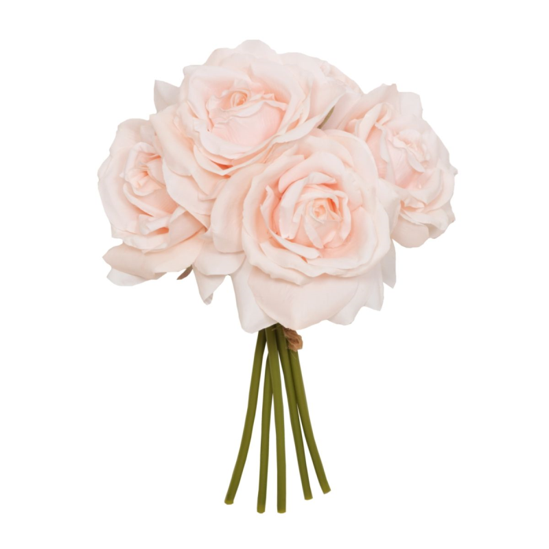 27CM LIGHT CORAL OPEN ROSE X 5 POSY | sincerefloral