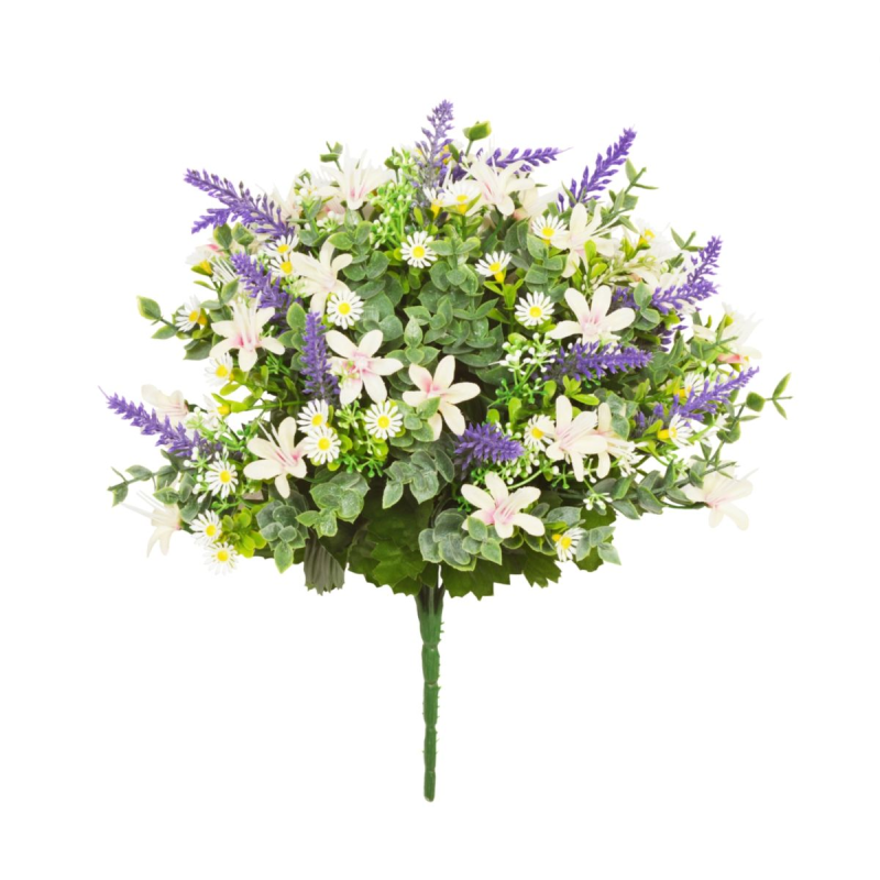 36CM DAISY LAVENDER BLOSSOM X 13 BOUQUET sincerefloral