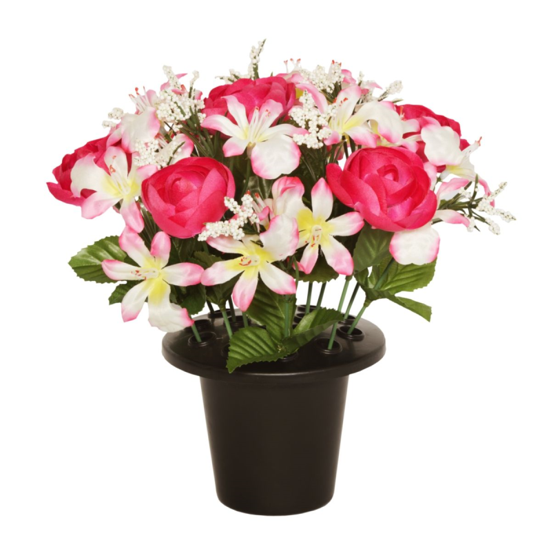 25CM PINK RANUNCULUS ORCHID X 16 GRAVE POT | sincerefloral