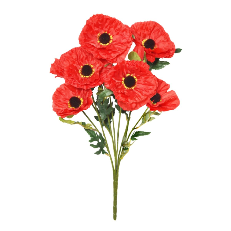 53CM POPPY X 9 BUSH | sincerefloral