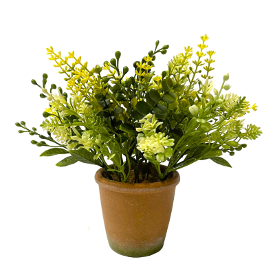 22CM YELLOW MIXED FOLIAGE IN POT