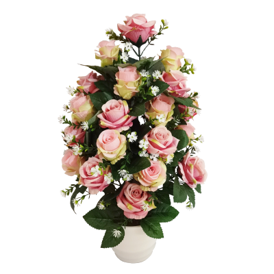 47CM PINK ROSE GYPSOPHILA X 19 IN WEIGHTED PO