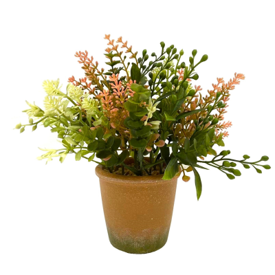 22CM PINK MIXED FOLIAGE IN POT